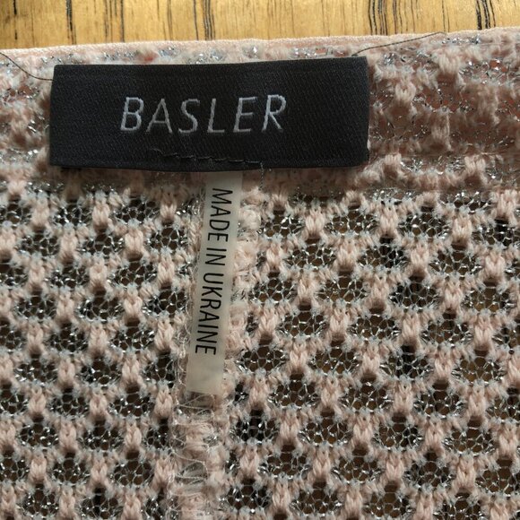Basler Cropped Cardigan Pastel Pink Mesh Jacket Size 4 - Picture 7 of 8